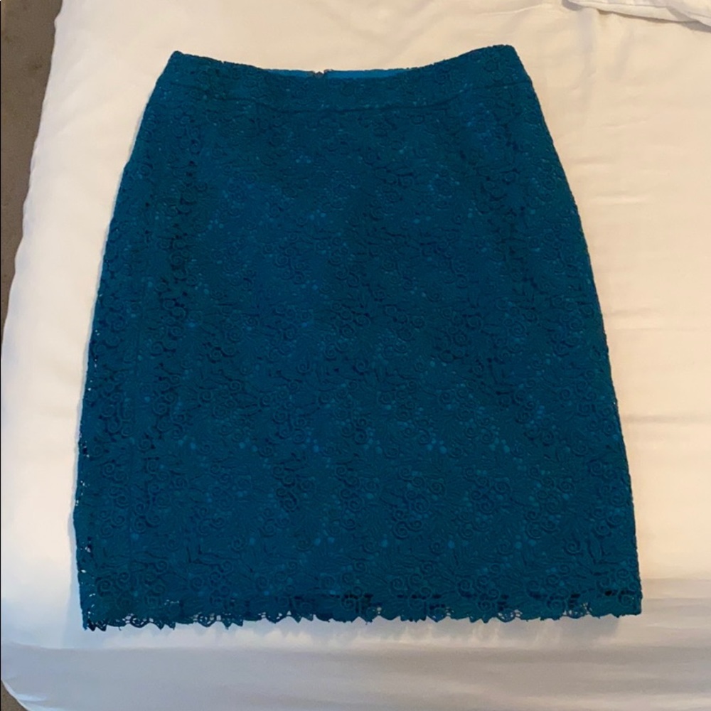 Lace turquoise skirt by Talbots brand new